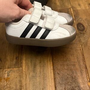 adidas Kids White and Tan Sneakers